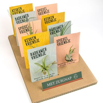 Display met 9 plantenvriendjes met zuignap NL