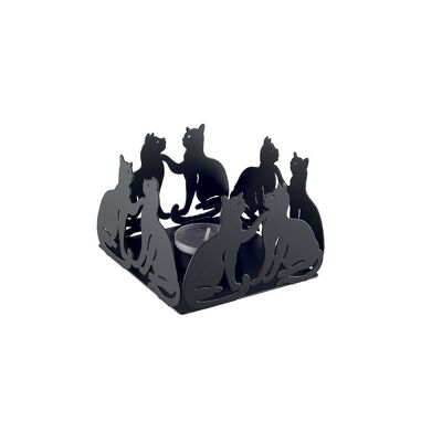 Black cat candle holder 10x10x7cm