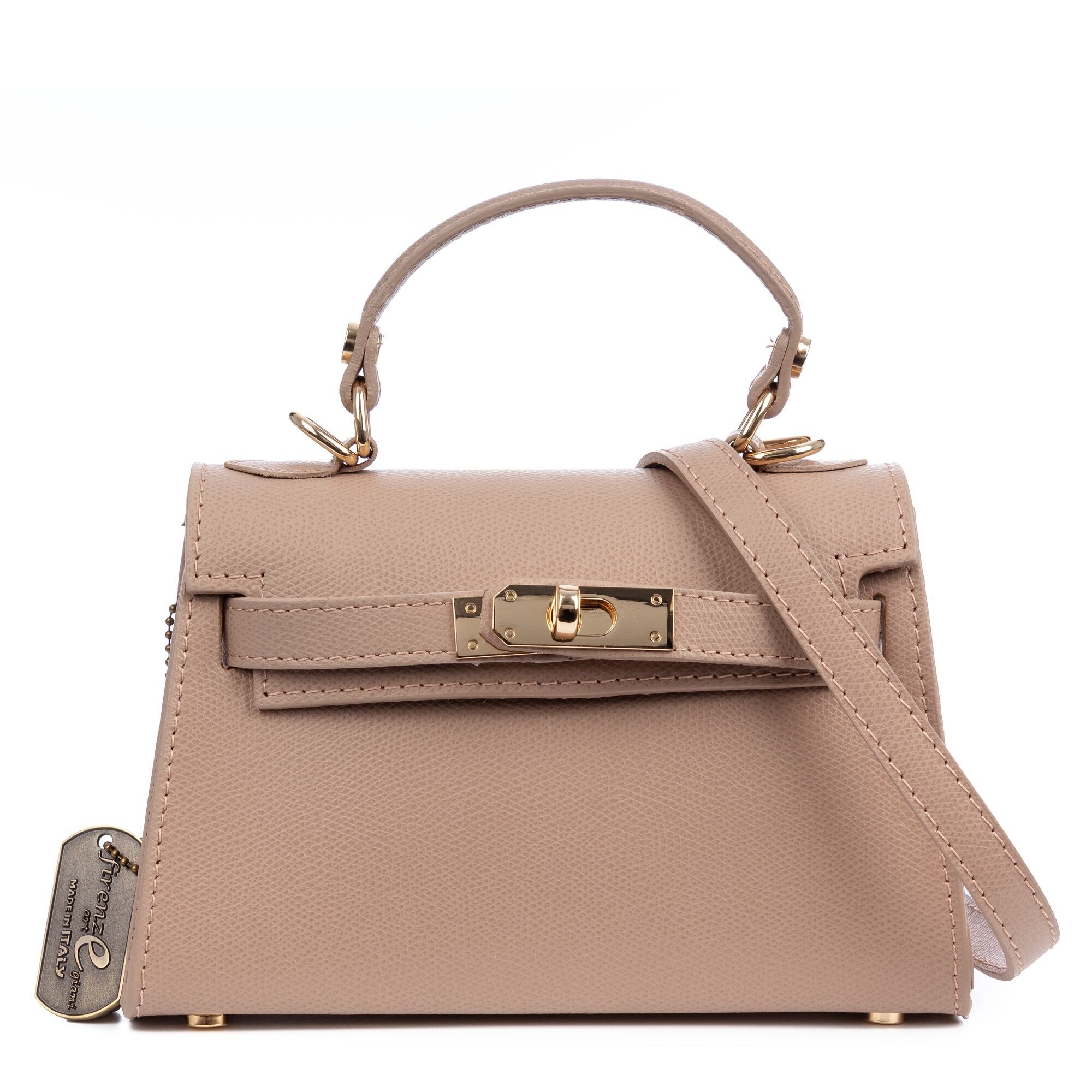 Asciano-Handtasche aus echtem Palmellato-Leder mit exklusivem Designverschluss und Schultergurt