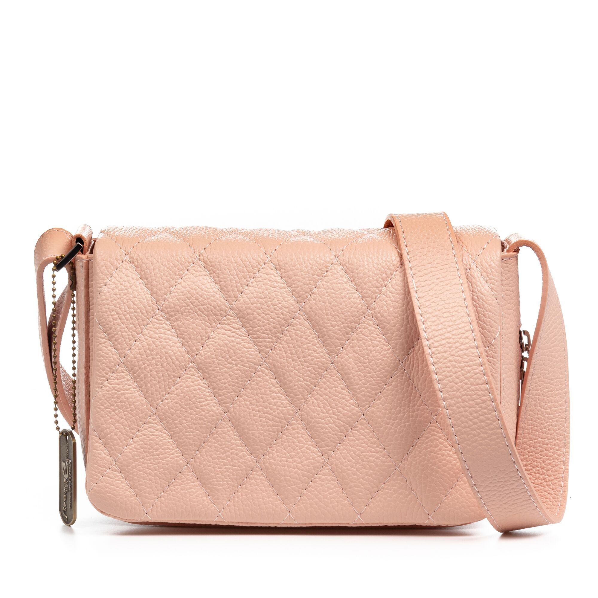 Argentera Damen-Umhängetasche. Echtes Dollaro-Leder mit geometrischen Designnähten.