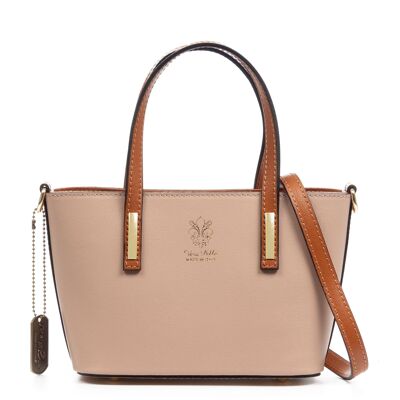 Borsa tote compatta da donna Argenta. Vera pelle Saffiano.