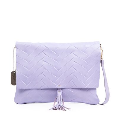 Sac à bandoulière Arese pour femme. Véritable cuir gravé à chevrons Sauvage.