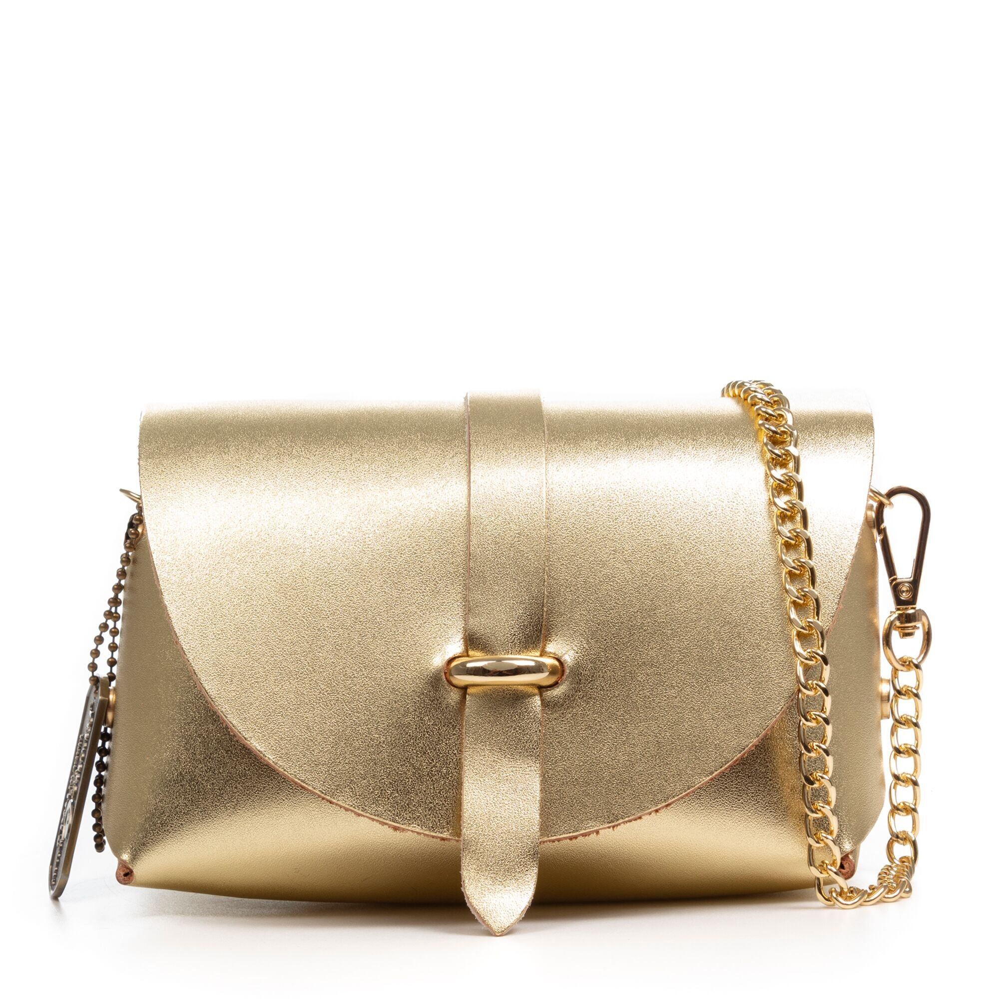 Aurora Damen-Umhängetasche. Echtes, glänzend lackiertes Wildleder.