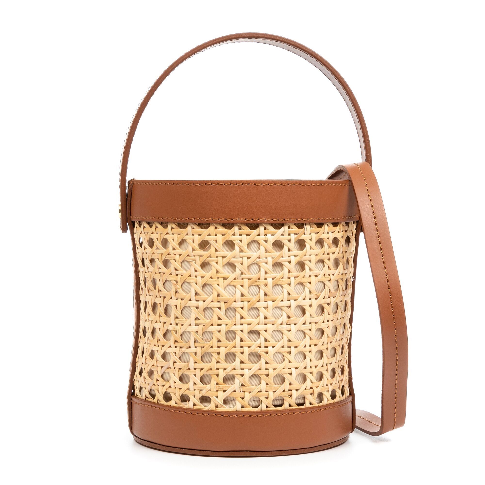 Apice Damenhandtasche. Echtes Leder kombiniert mit Hanf