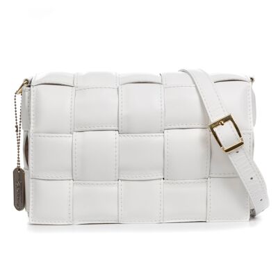 Sac à bandoulière pour femme Andrate. Cuir véritable Sauvage finition matelassée.