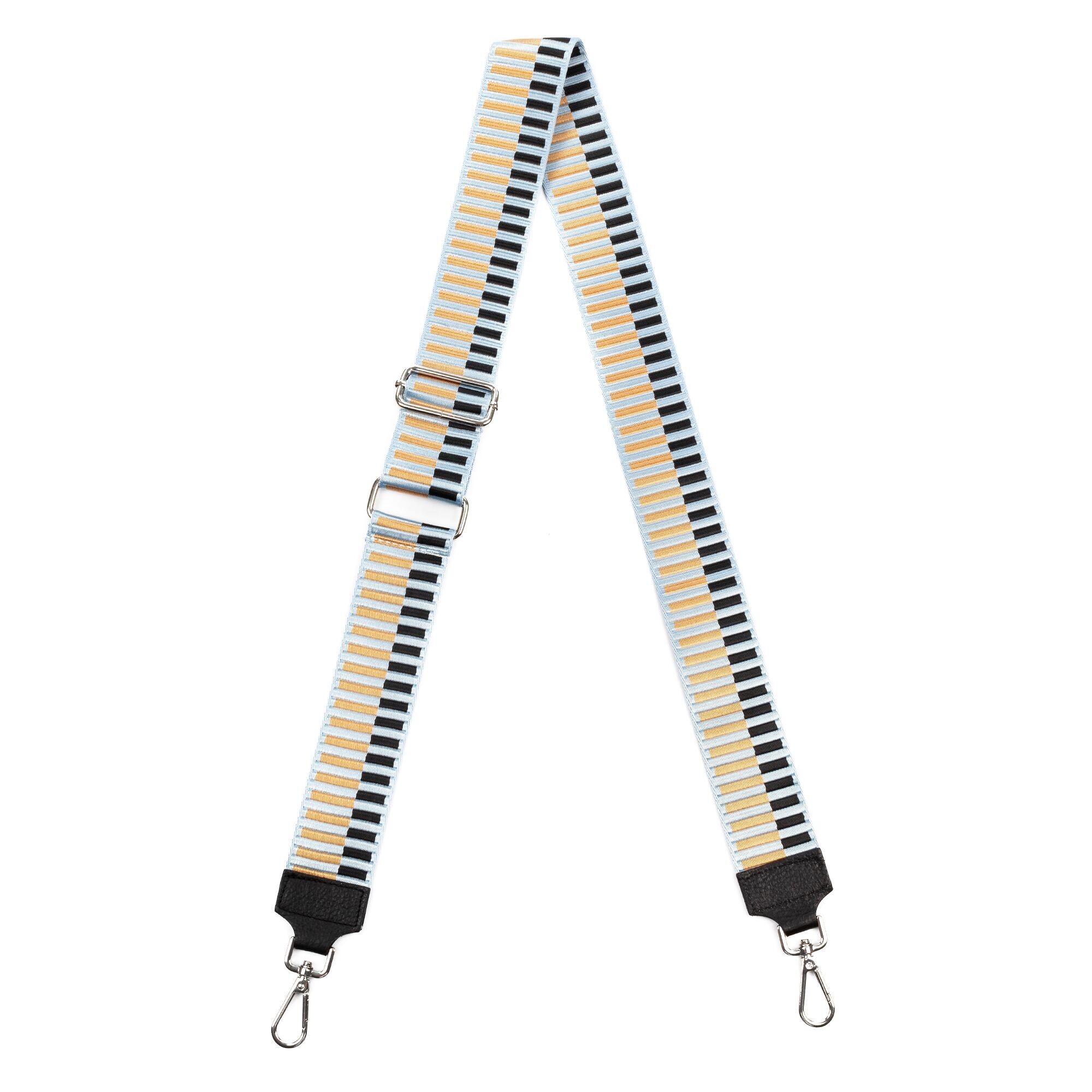 Tracolla universale Amato per borse da donna. Vera pelle Dollaro abbinata al tessuto.