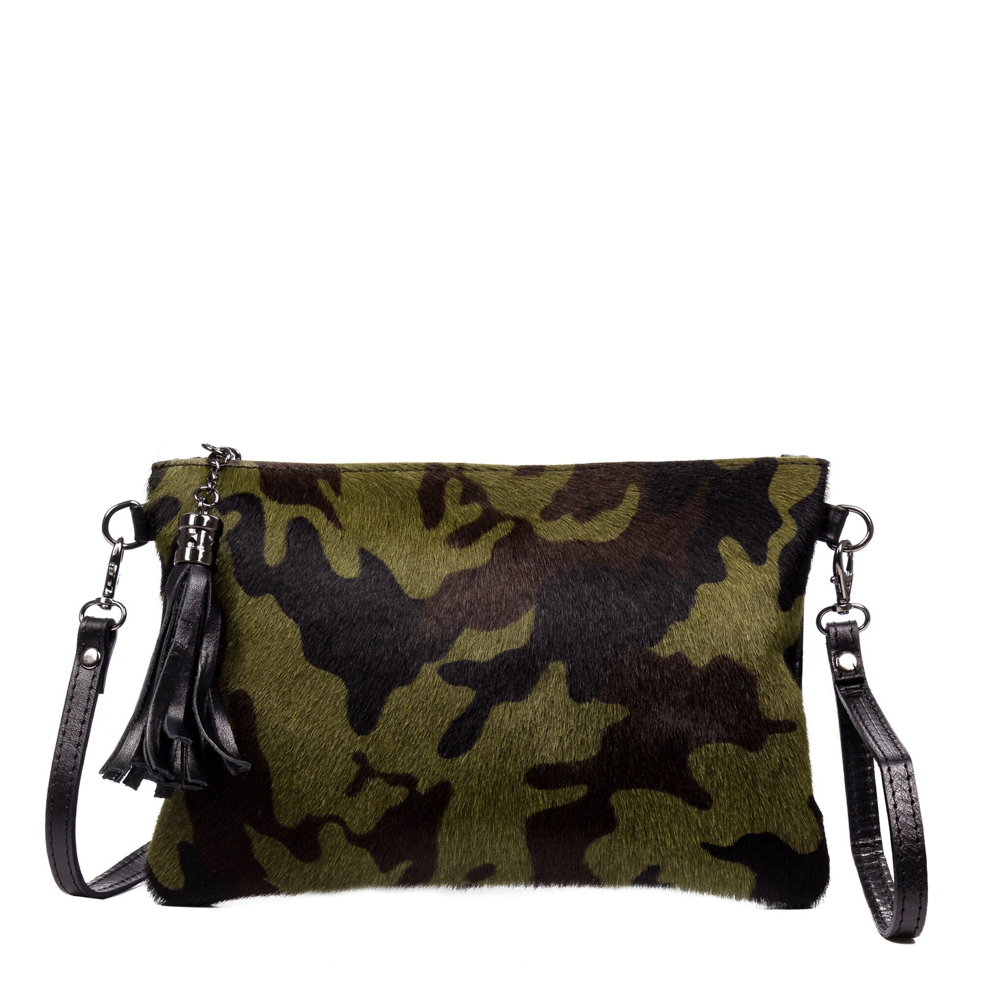 Sac à bandoulière Hermine pour femme.Cuir véritable Sauvage Cavallino Camouflage