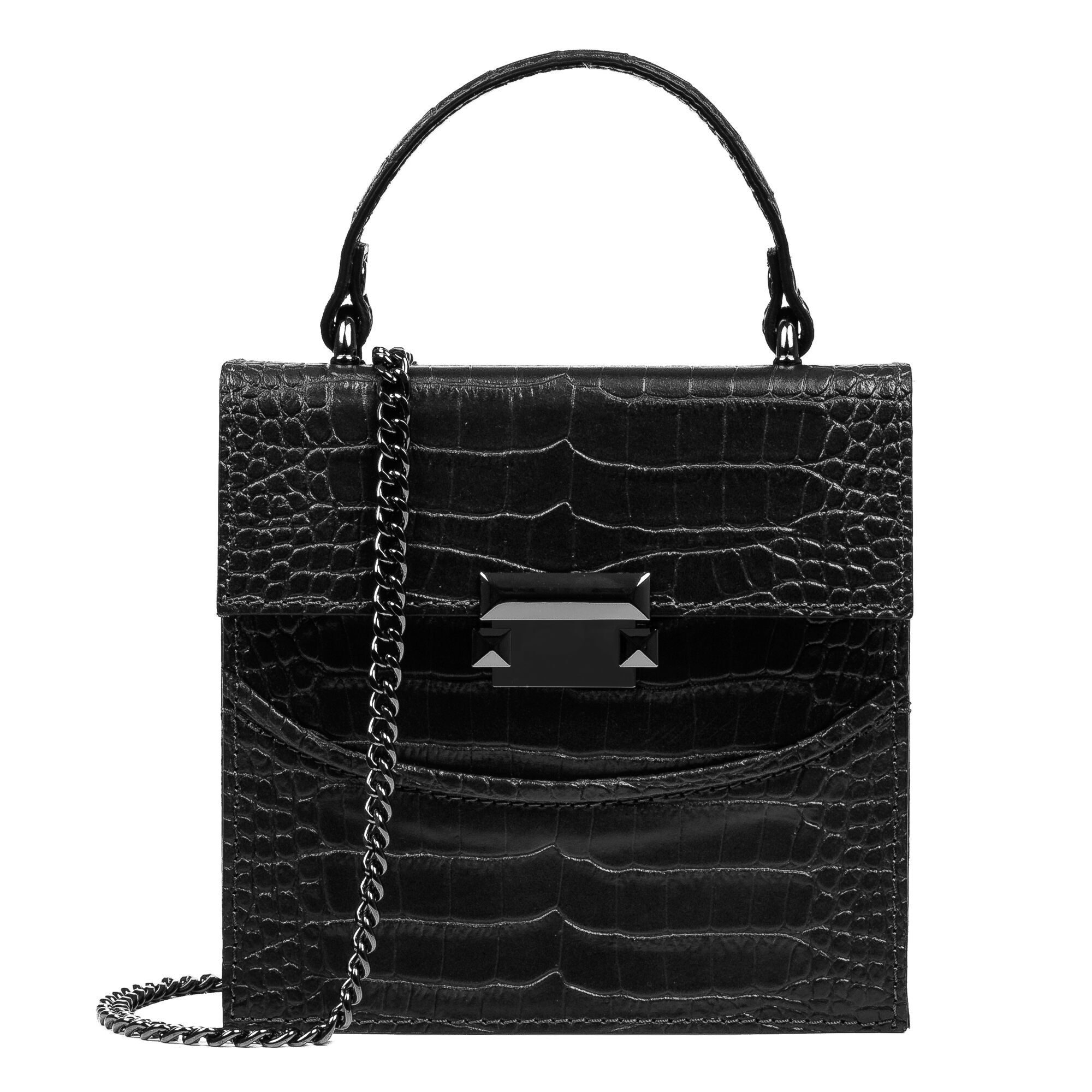 Alfonsina Sac à main pour femme.Serpent gravé Crosta en cuir véritable