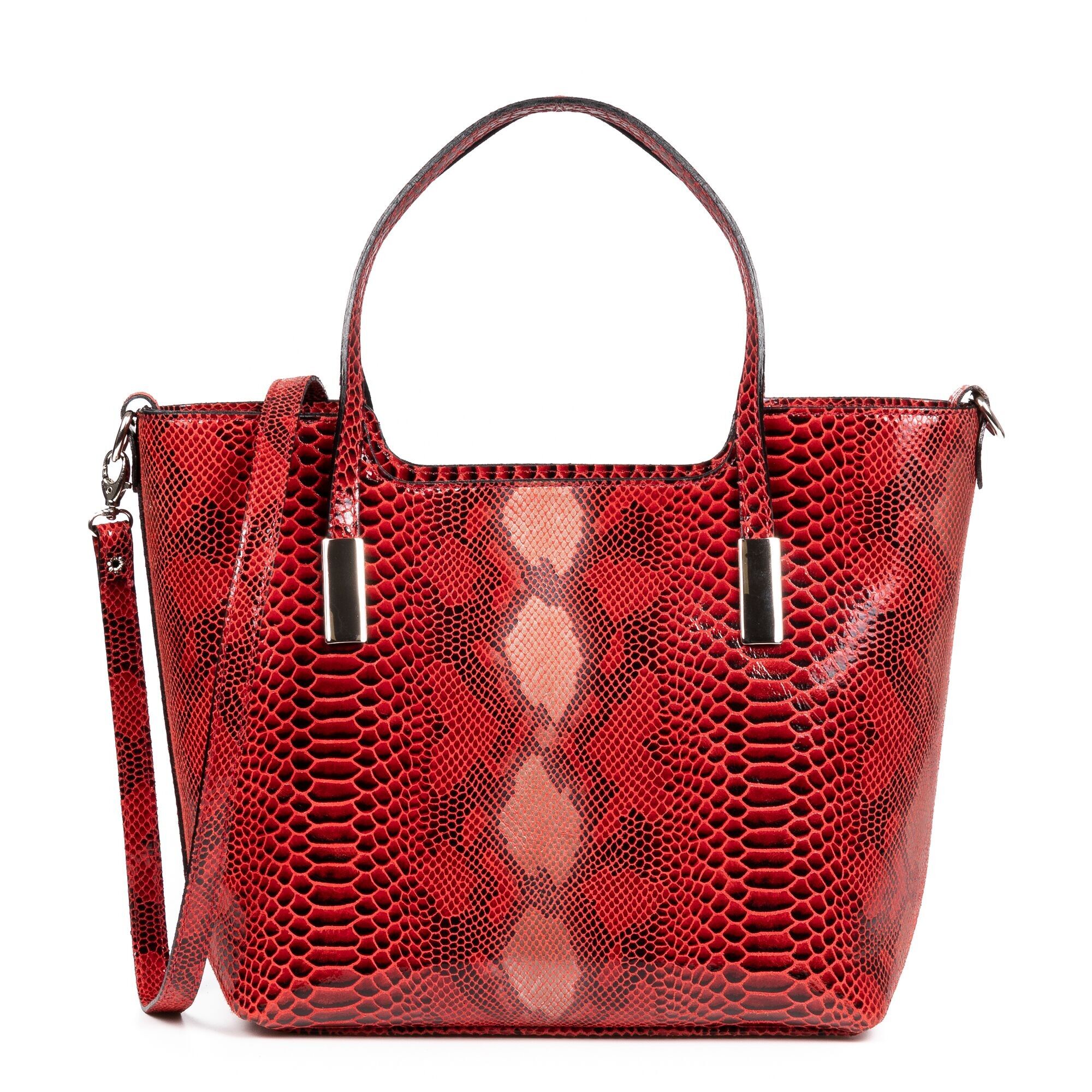 Sac fourre-tout Agostina pour femme.Gravure de serpent en cuir véritable et daim