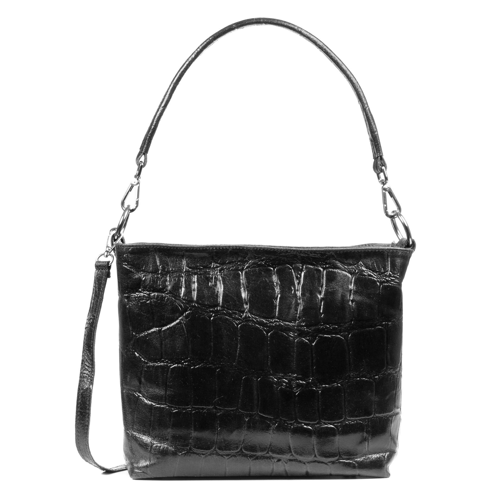 Sac à bandoulière Donini pour femme.Cuir Véritable Daim Grande Gravure Crocodile