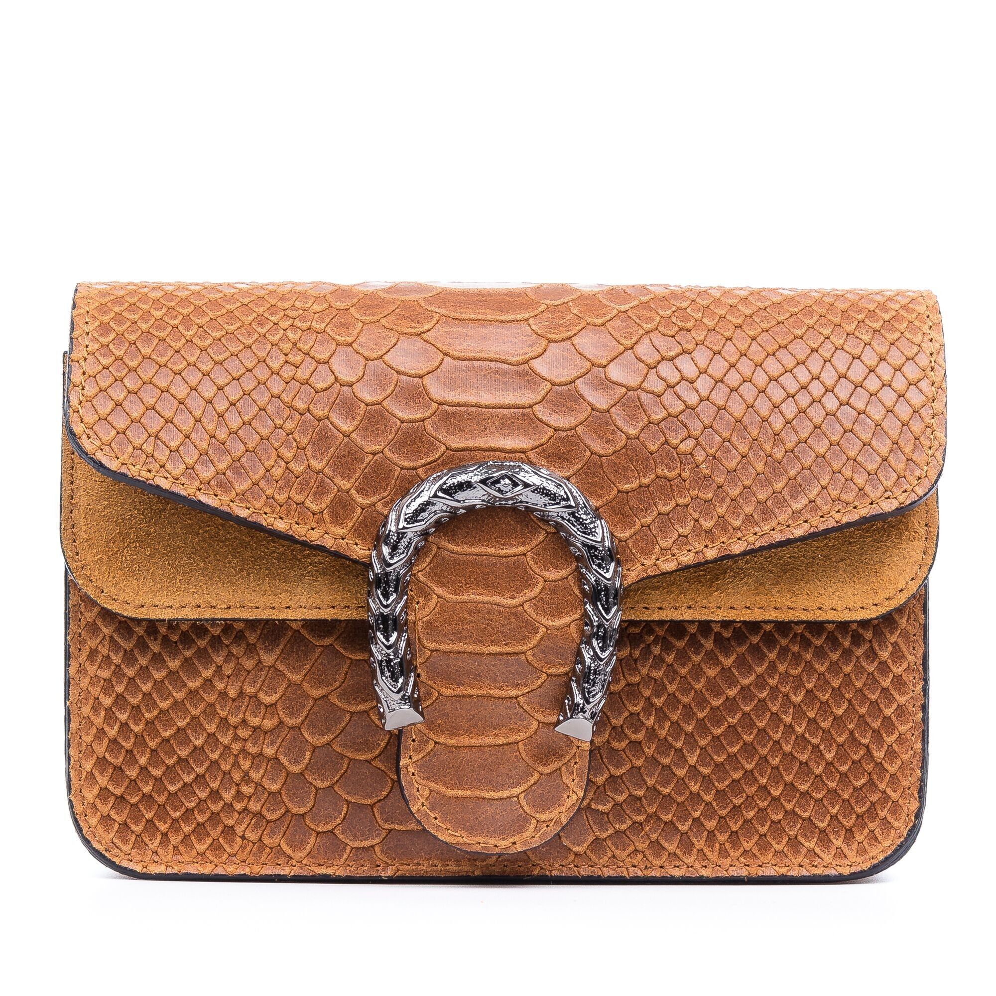Teodata Bolso bandolera Mujer.Piel auténtica Gamuza Grabado Serpiente
