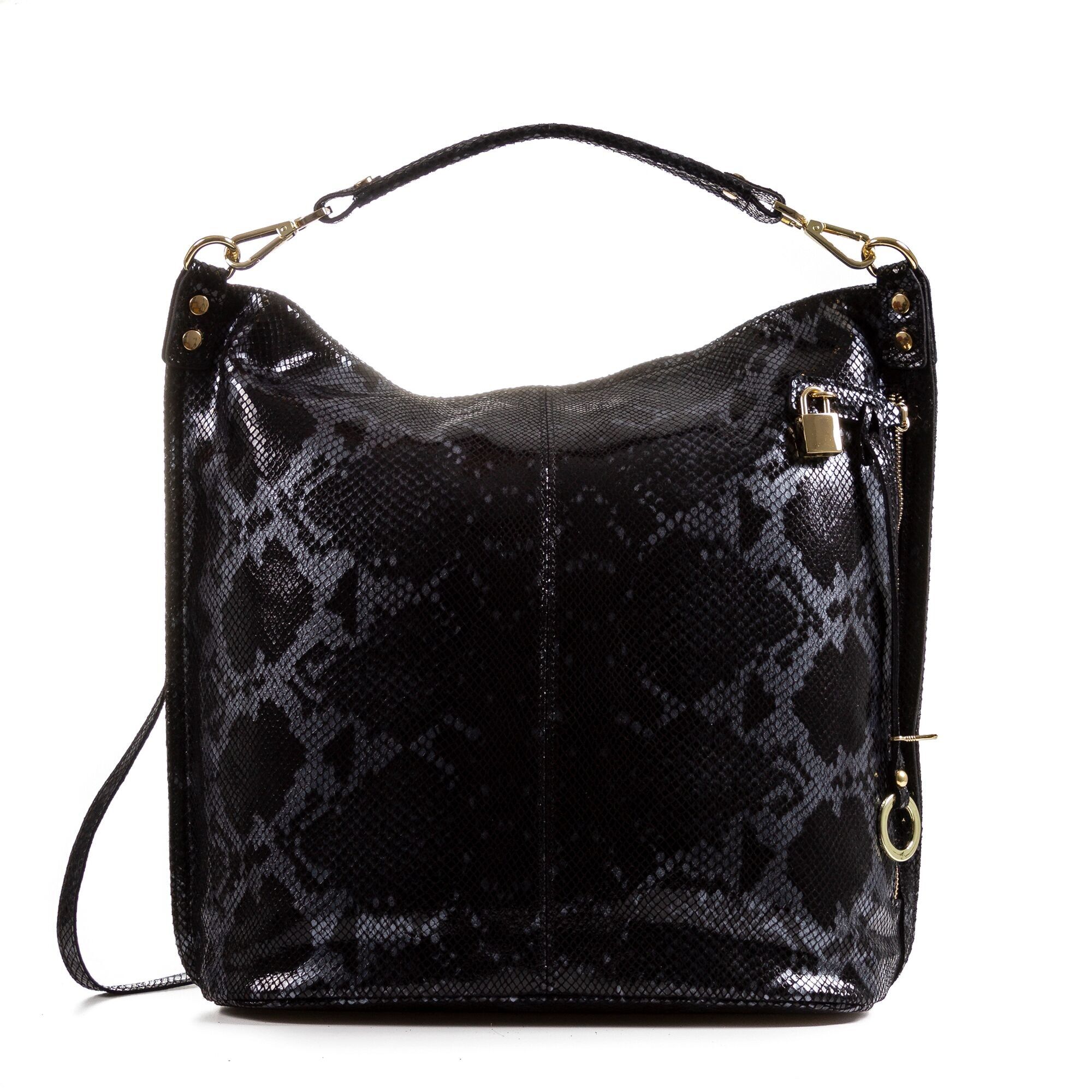 Sac Shopper Femme Lavis en Vrai Cuir Velours Python