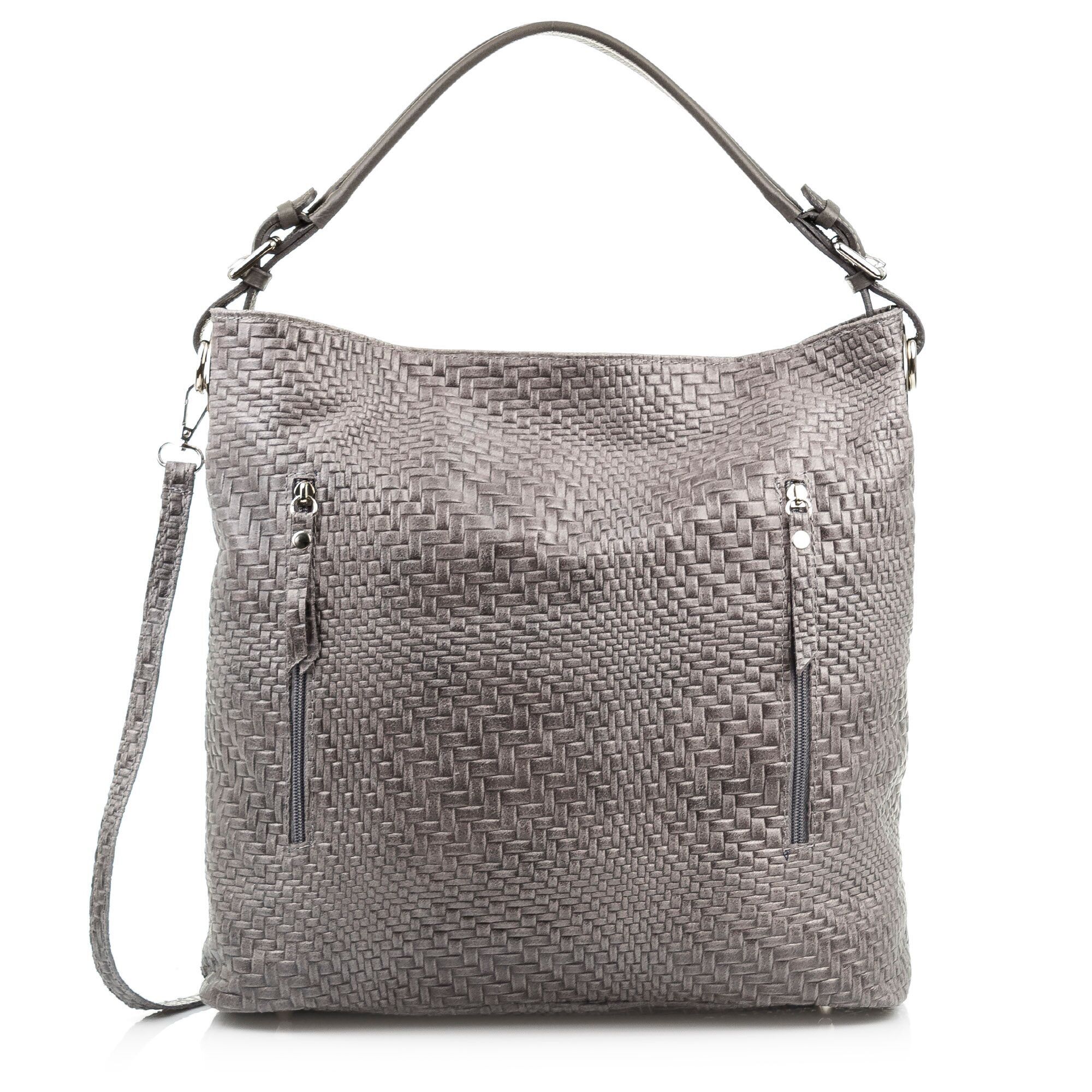 Iris Sac à Bandoulière Femme Cuir Véritable Daim Gravure Entrelacs