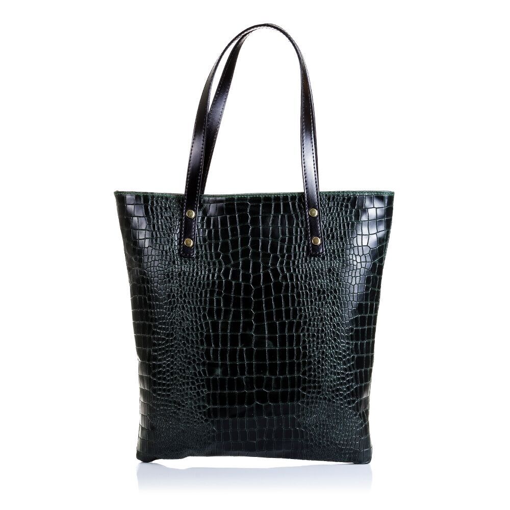 Sac cabas Benedetta pour femme.Cuir Véritable Daim Crocodile Gravé