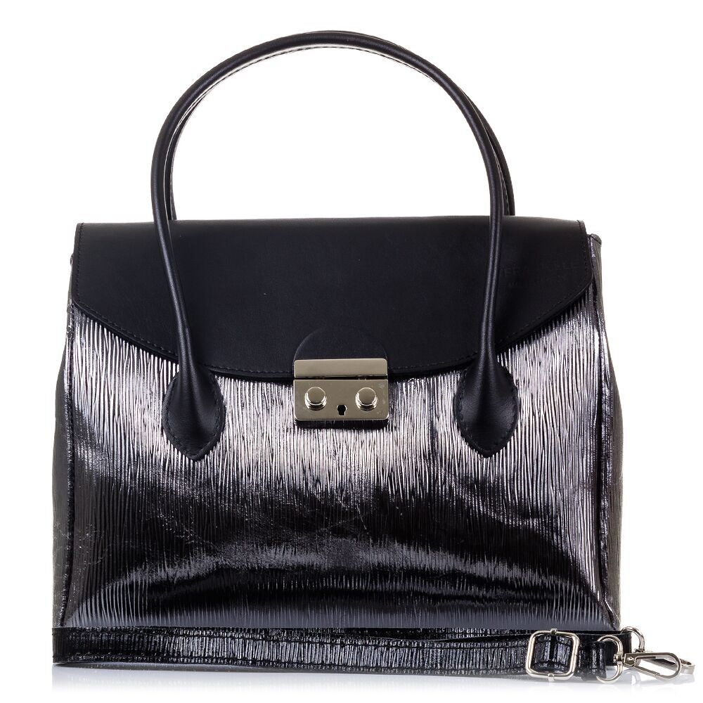 Sac fourre-tout Valdaora pour femme.Tamponato en cuir véritable suédé laqué