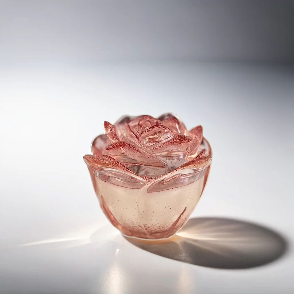 Bougie Rose parfumée en résine d'epoxy