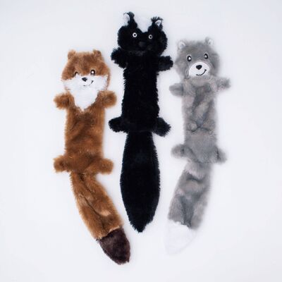ZippyPaws Skinny Peltz Large (paquet de 3) belette, mouffette, loup