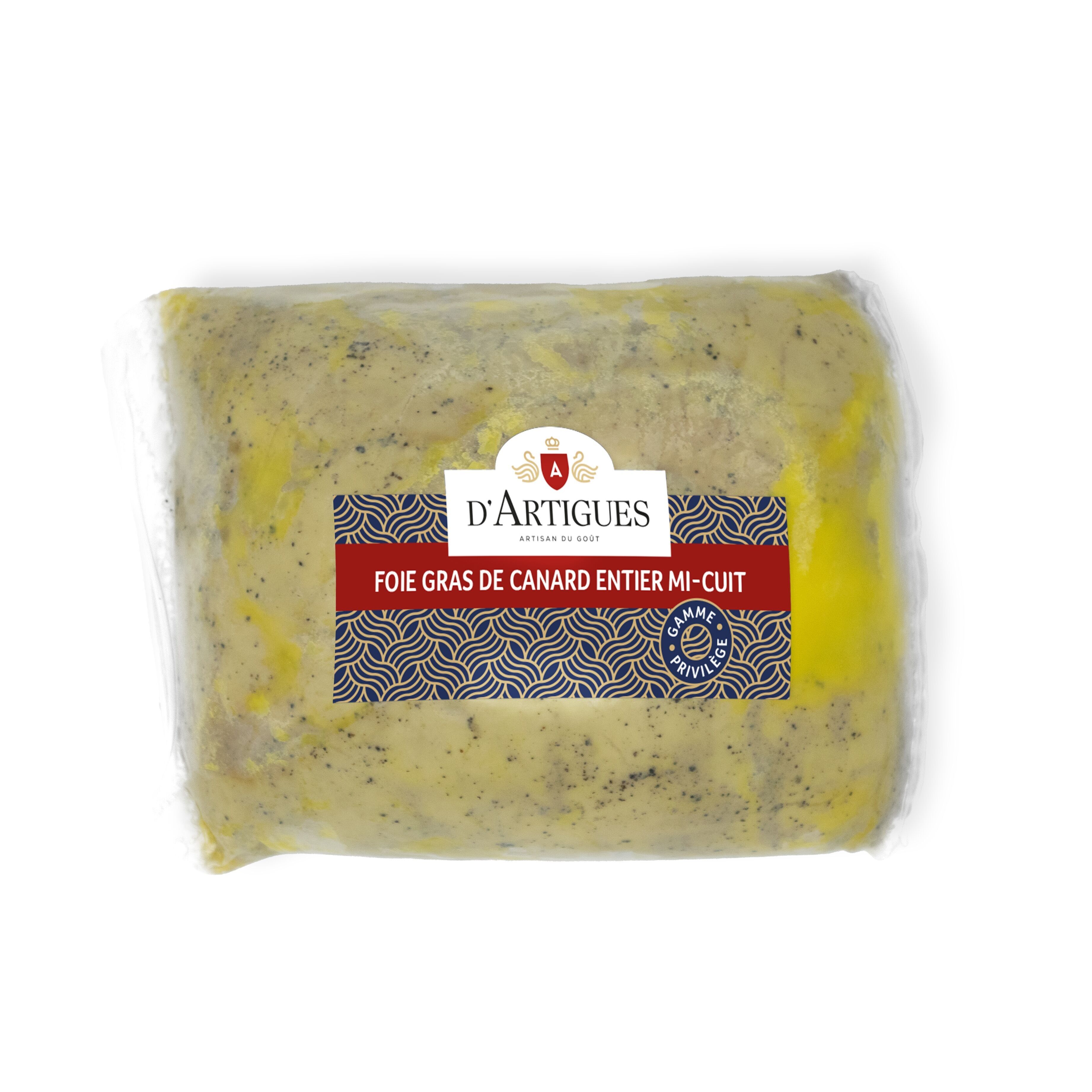 Foie Gras de Canard Entier Mi-Cuit PRIVILEGE au poivre 5 baies Sous-vide 250g