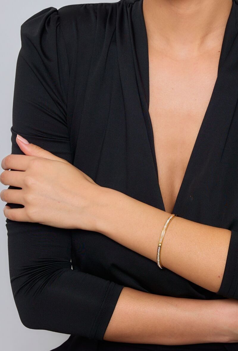 Bracciale perlato con strass in acciaio inossidabile 324AQ30