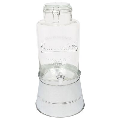 8.Distributore di bevande in vetro da 7 litri con rubinetto e supporto per secchio - Di Rink Drink