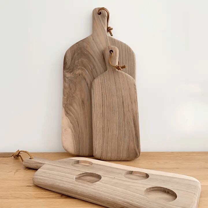 Walnut Coffee Serving Tray - Reversible Cutting Board with Cup Holders