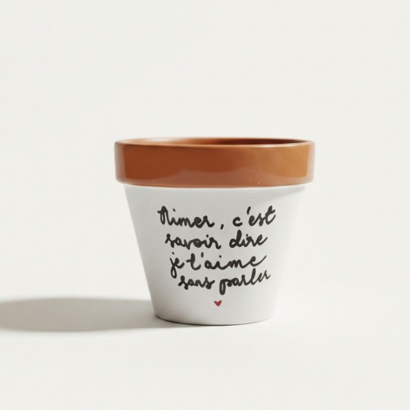 Flower pot, cache-pot "To love is to know how to say I love you without speaking ♥" in terracotta, Valentine's Day gift idea, love quote, couple gift, lovers, love message, romantic decoration