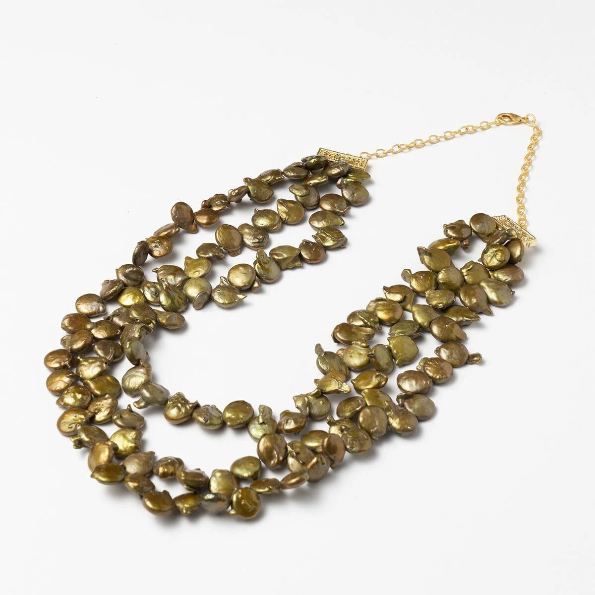 Collana tripla Banato verde oliva