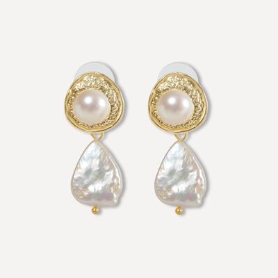 Madilyn Pearl Earrings - Gold