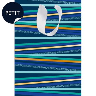 Busta regalo piccola a righe blu
