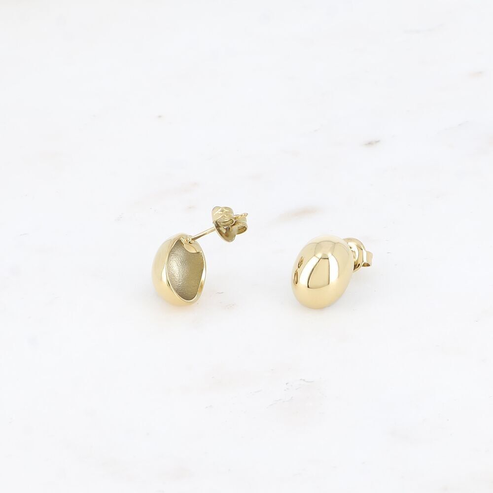 Stud earrings - small oval in stainless steel