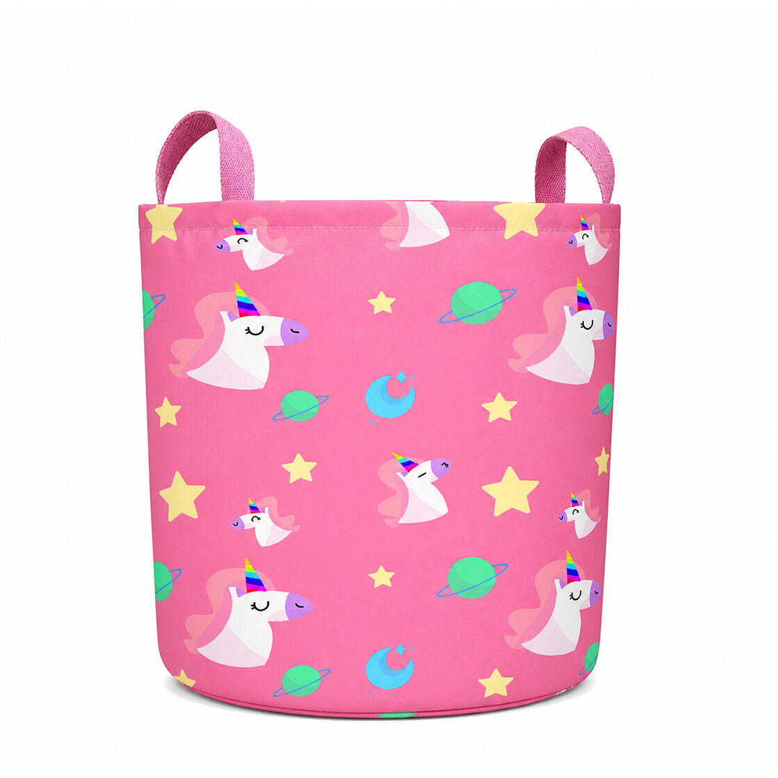 THE TOY Bin Kids Large Toy Container – 50 (d) x 45 (h) x45 (w) Unicorn pattern/ Storage & Laundry Basket with Handles