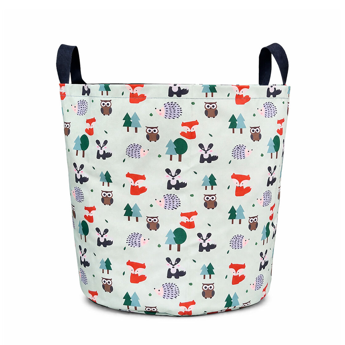 THE TOY Bin Kids Large Toy Container – 50 (d) x 45 (h) x45 (w) Forest animals pattern/ Storage  & Laundry Basket with Handles