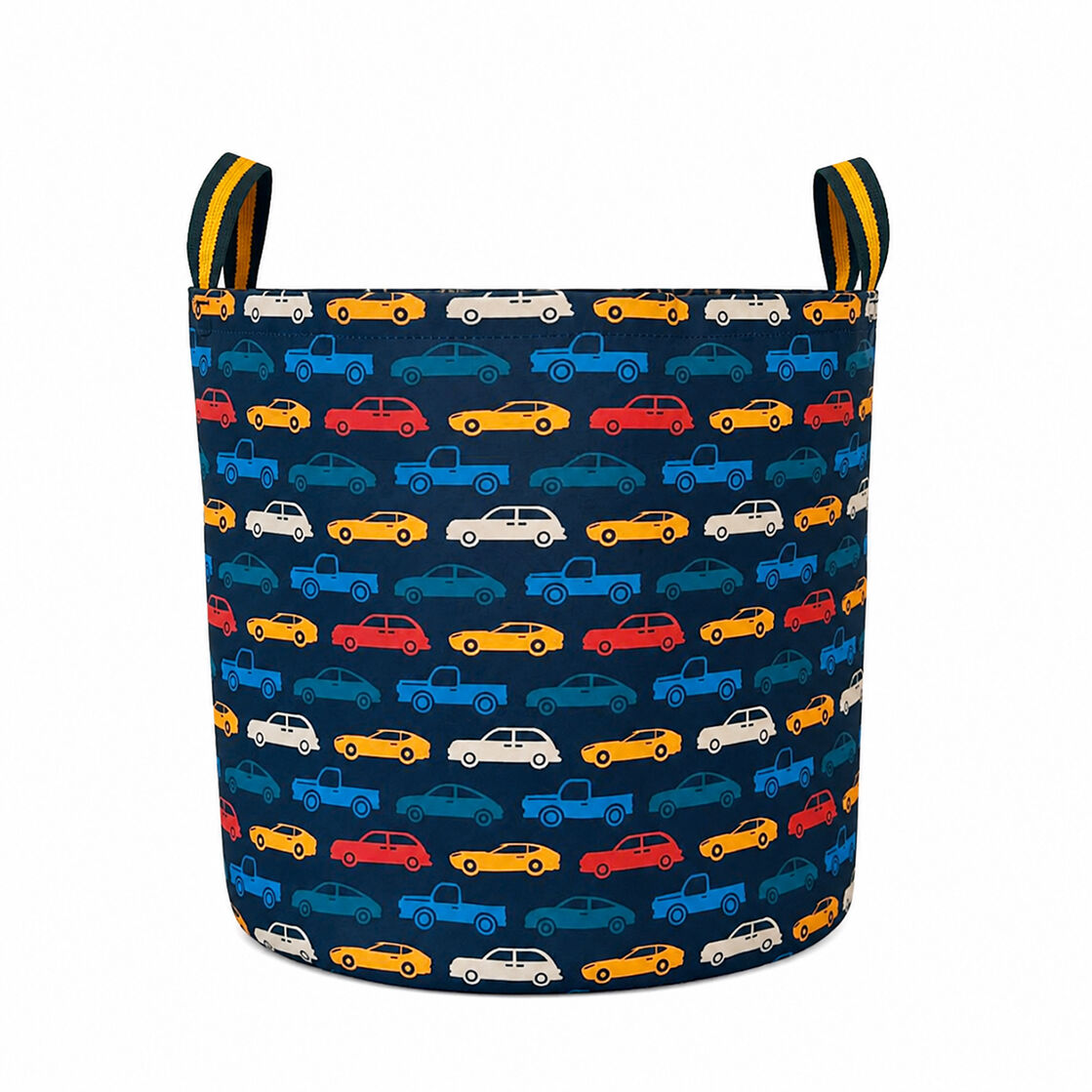 THE TOY Bin Kids Large Toy Container – 50 (d) x 45 (h) x45 (w) Colored Cars Storage  & Laundry Basket with Handles