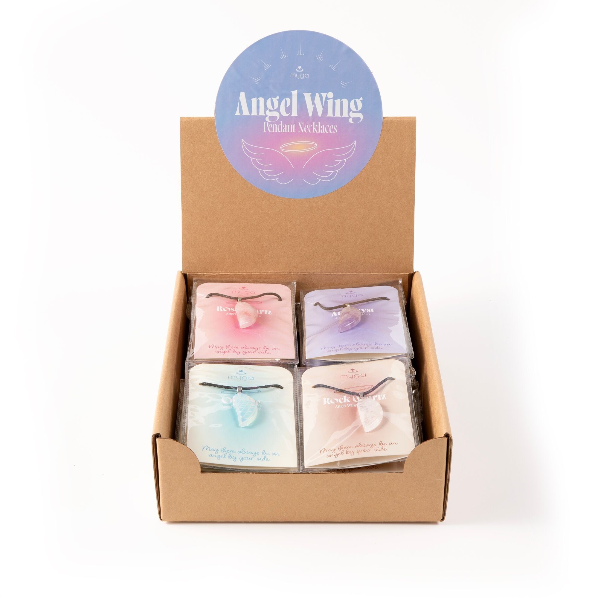 Halsketten mit Engelsflügel-Anhänger - Display 24 Stück
