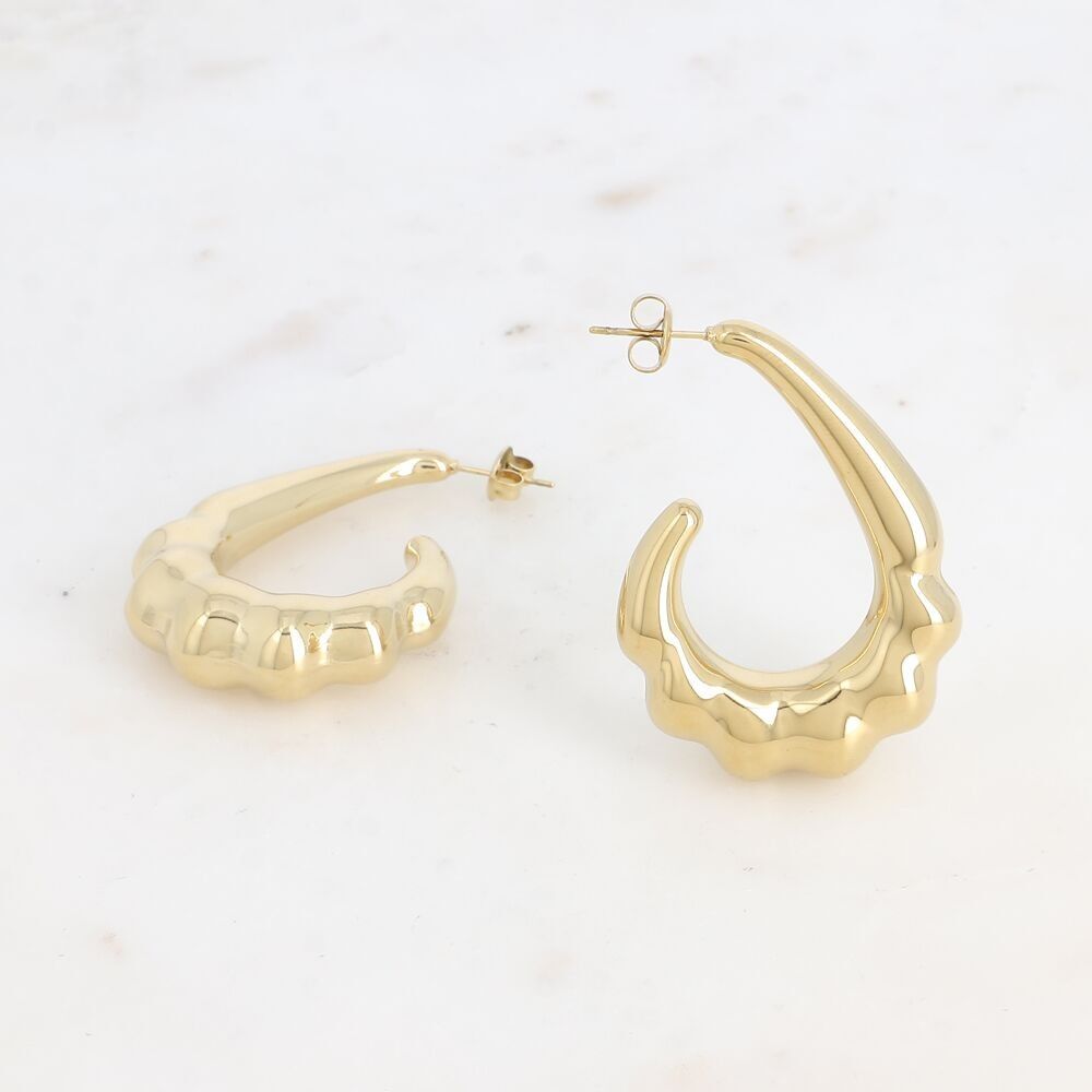 Kreolen – Tropfenring und Basis im Muschelstil