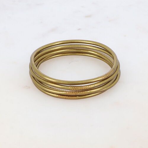 Jonc Bouddhiste fin dark antic gold