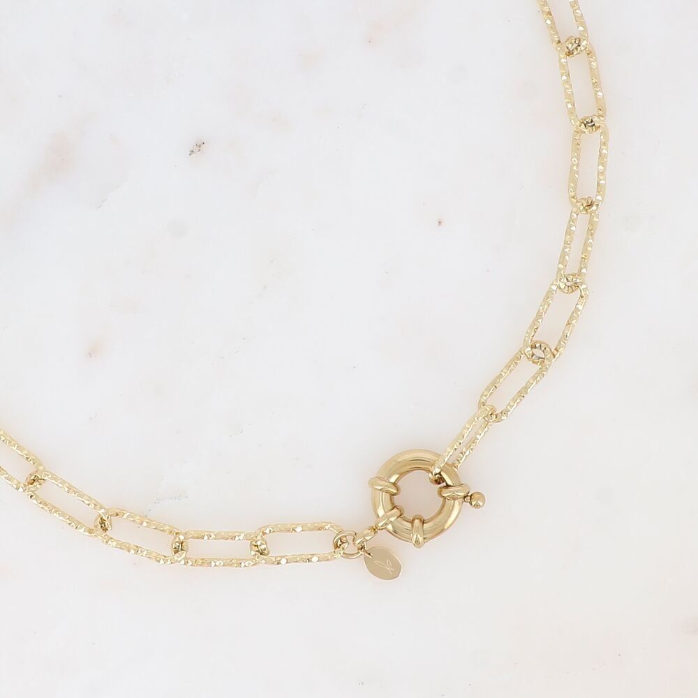 Halskette – ovale Diamantglieder und Bojenverschluss