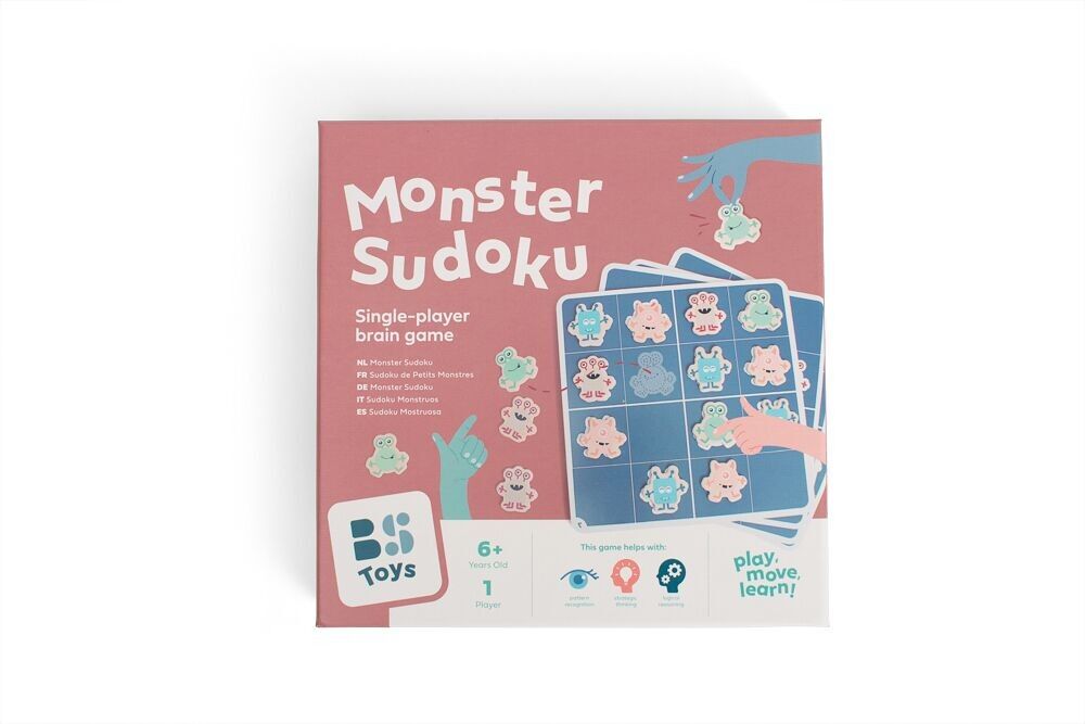 BS Toys Monster Sudoku - Giocattolo in legno - Gioco per bambini
