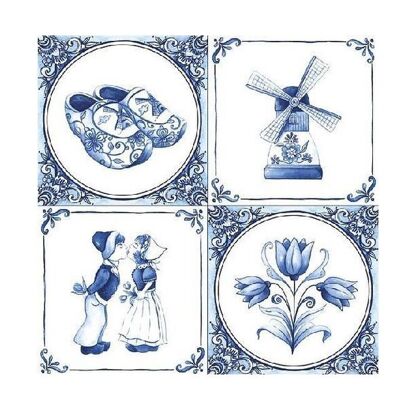 Servilletas de papel con flores azules de Ambiente Delft, 33 x 33 cm, paquete de 20 unidades, diferentes modelos