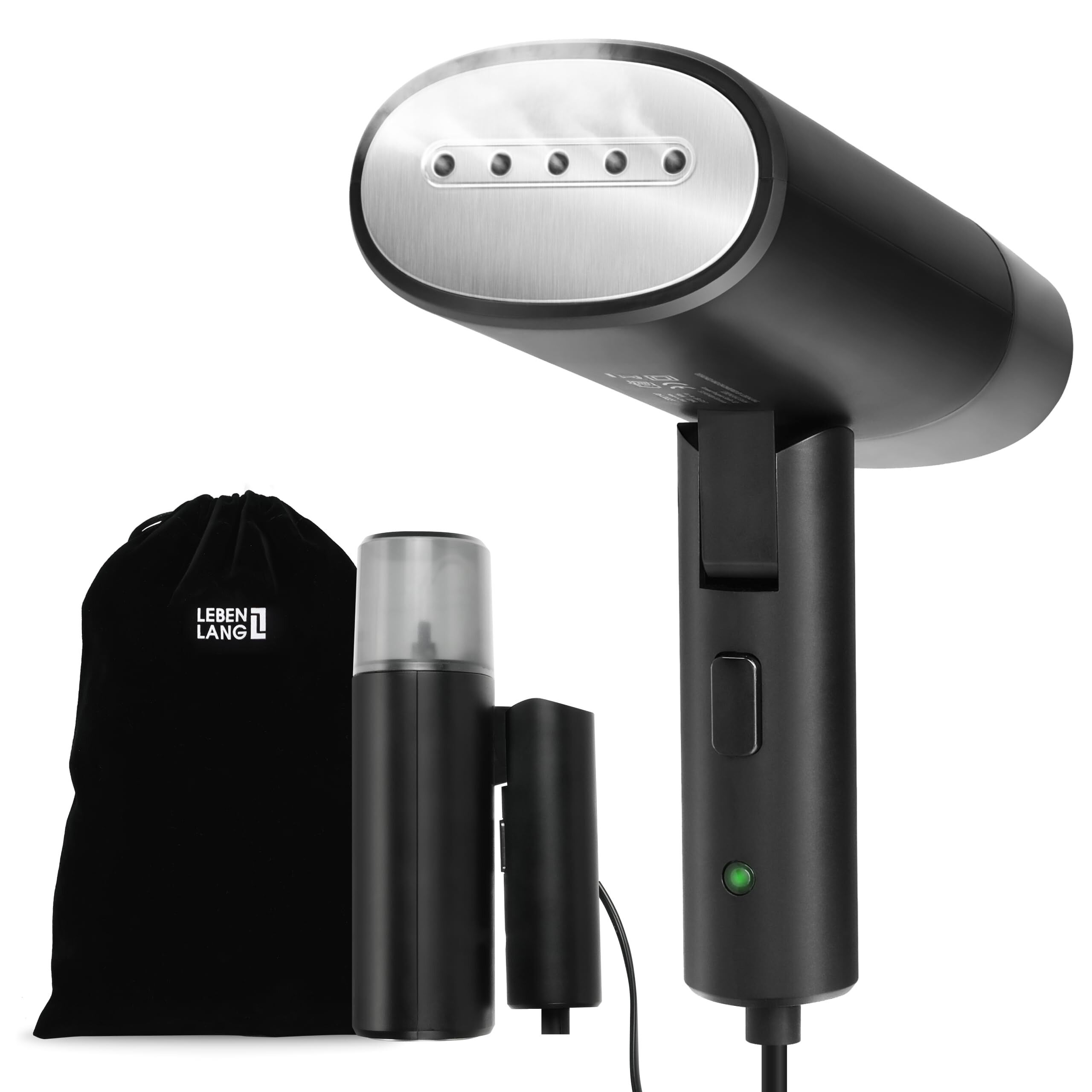 LEBENLANG Steamer Steam Smoother Travel - Compact Pliable & Incl. Set de Voyage I Fer à Vapeur Brosse à Vapeur Fer à Vapeur pour Lisser à la Vapeur Repassage en Vacances I Vapeur de Voyage à Main Mini Vapeur de Voyage portatif