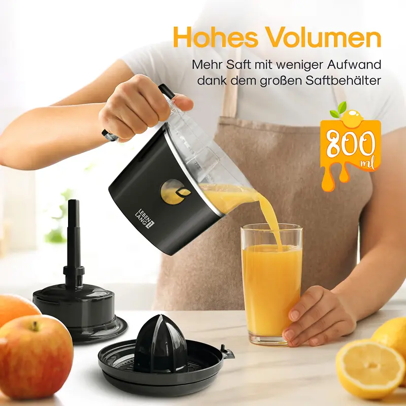 Kaufen Sie LEBENLANG Saftpresse elektrisch 800ml & Verstellbares Sieb