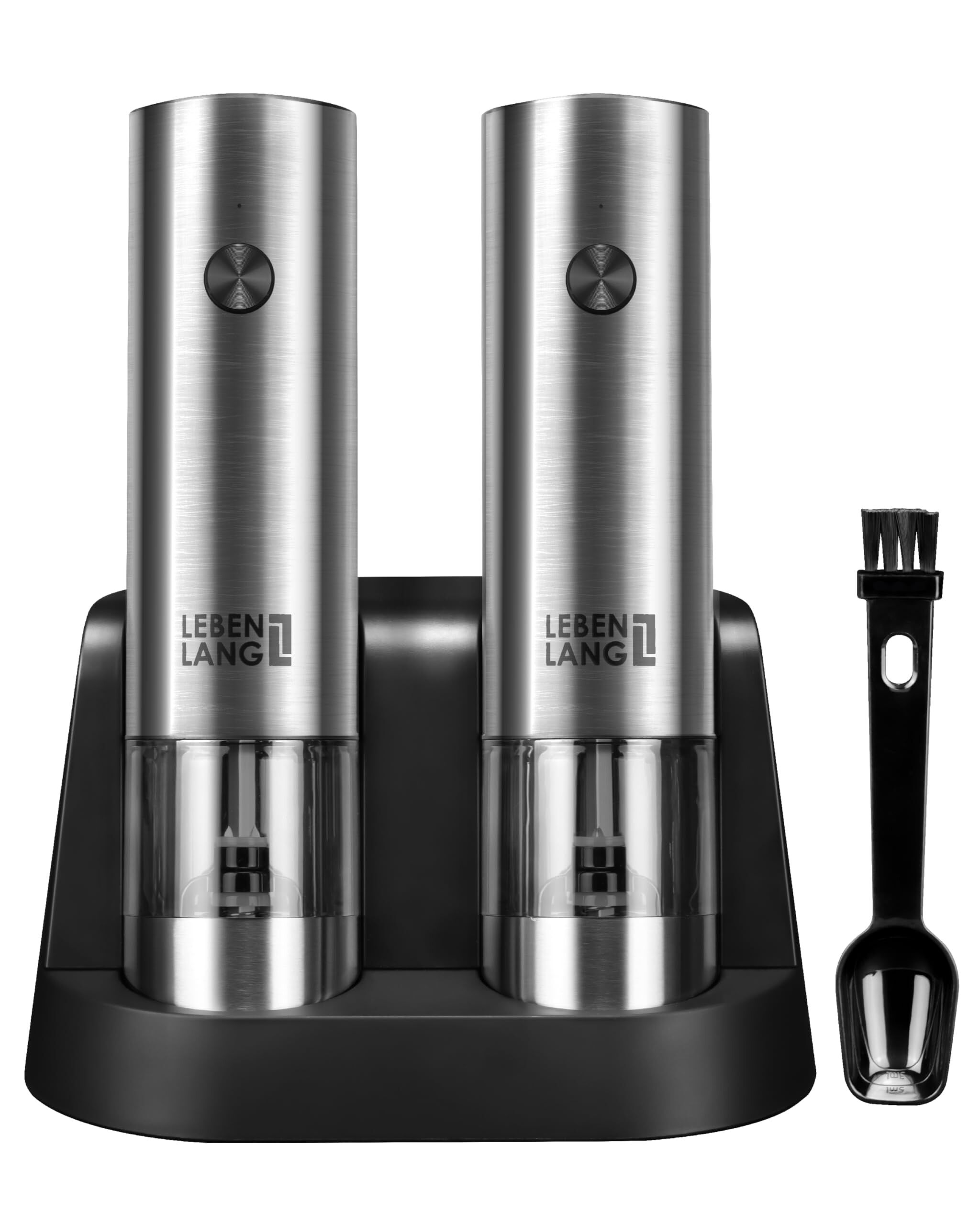 Macina sale e pepe elettrico LIFETIME - ricaricabile e tanti accessori I Set di batterie I Macina sale e pepe per sale grosso