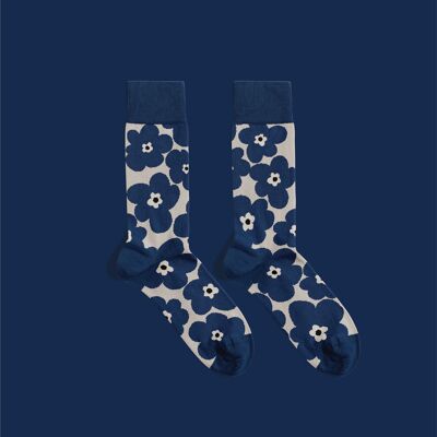 Chaussettes à fleurs élégantes | chaussettes à fleurs | chaussettes bleues | chaussettes banane