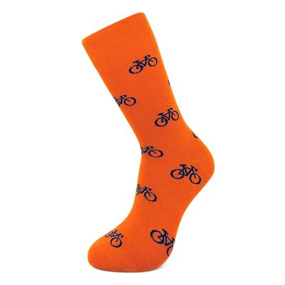 Vélos orange célosie Chaussettes en bambou