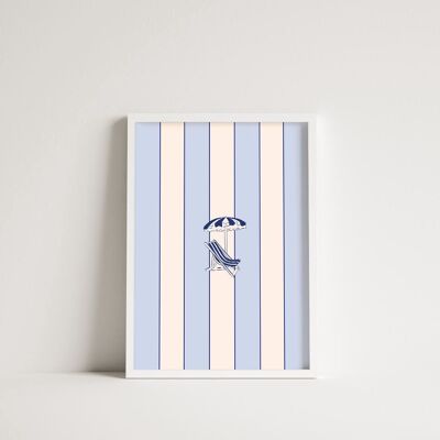Poster di sedia a sdraio blu