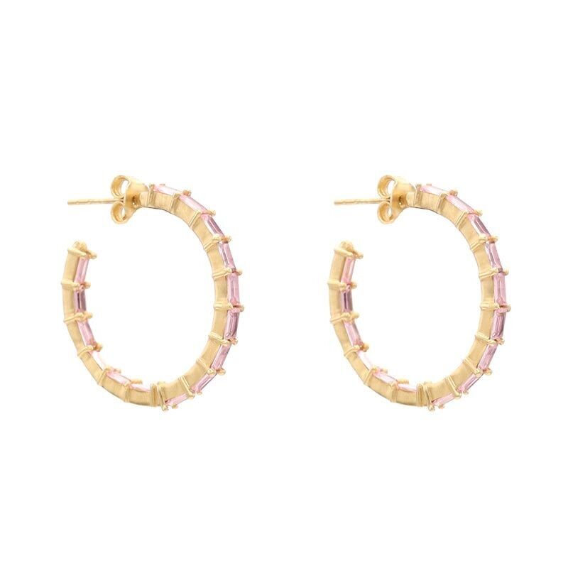 Orecchini a cerchio estetici Zc rosa chiaro