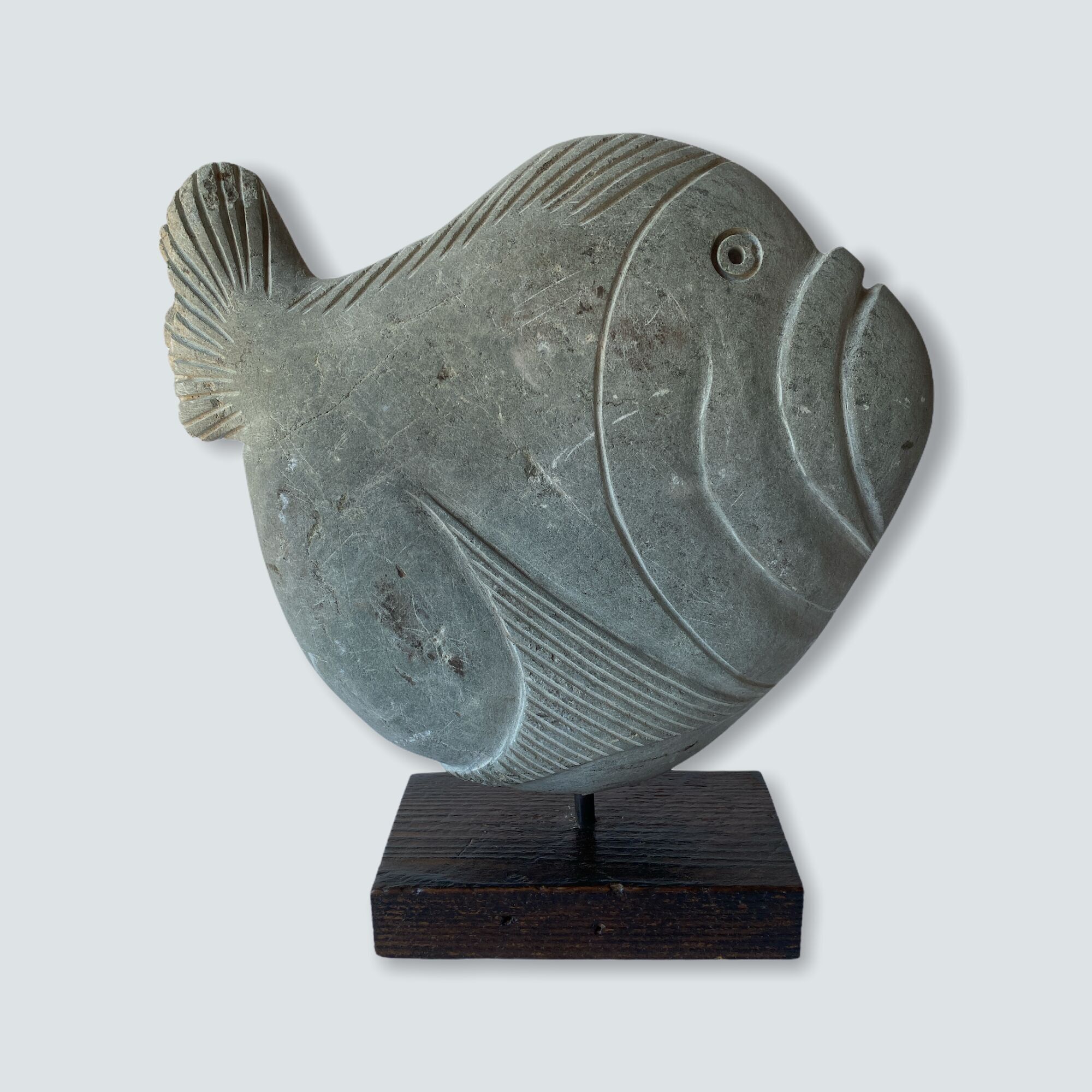 Escultura de pez de piedra - Zimbabwe (01) L