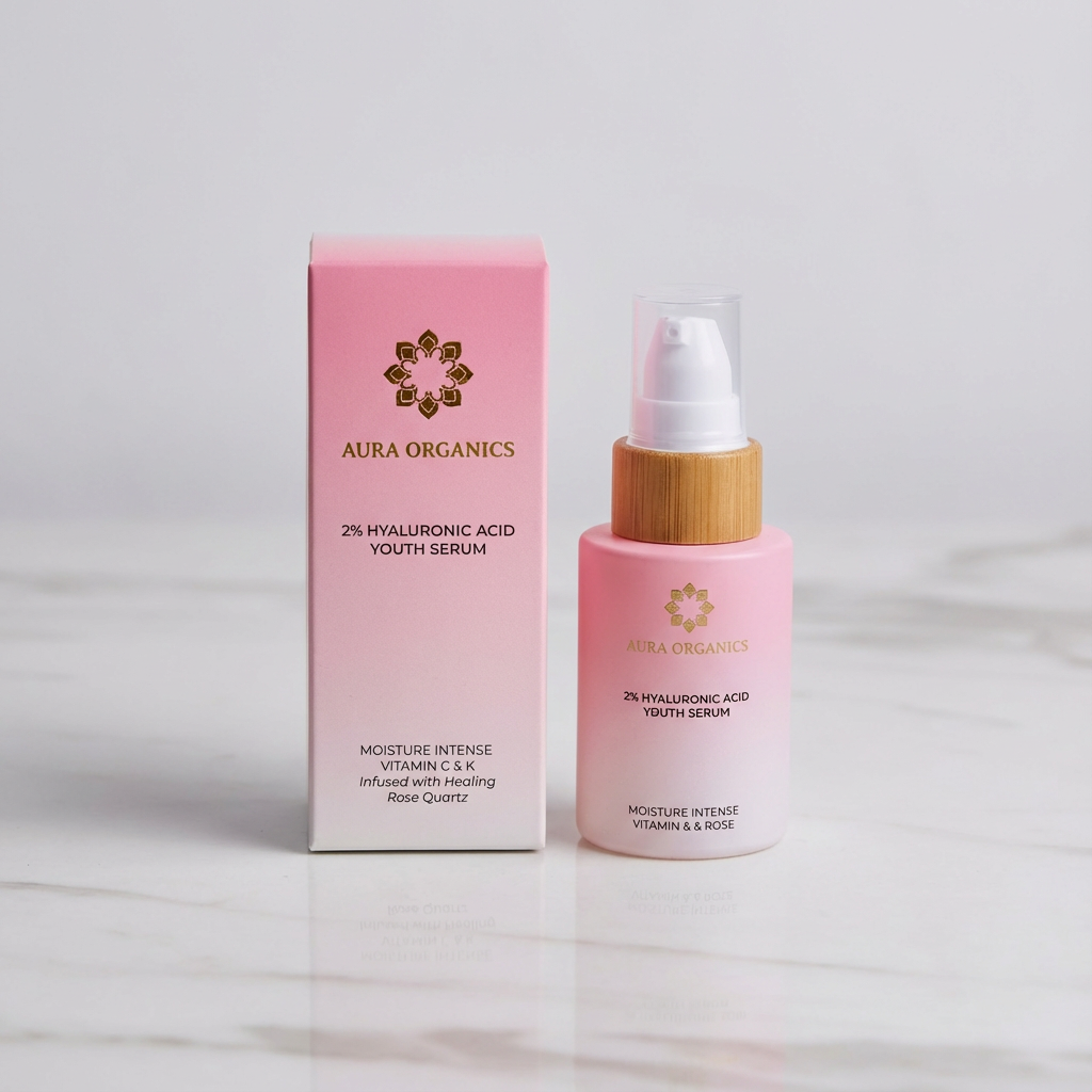 Rosenquarz-Hyaluronsäure-Serum – Feuchtigkeitsspendendes Anti-Aging-Serum mit Vitamin C und K
