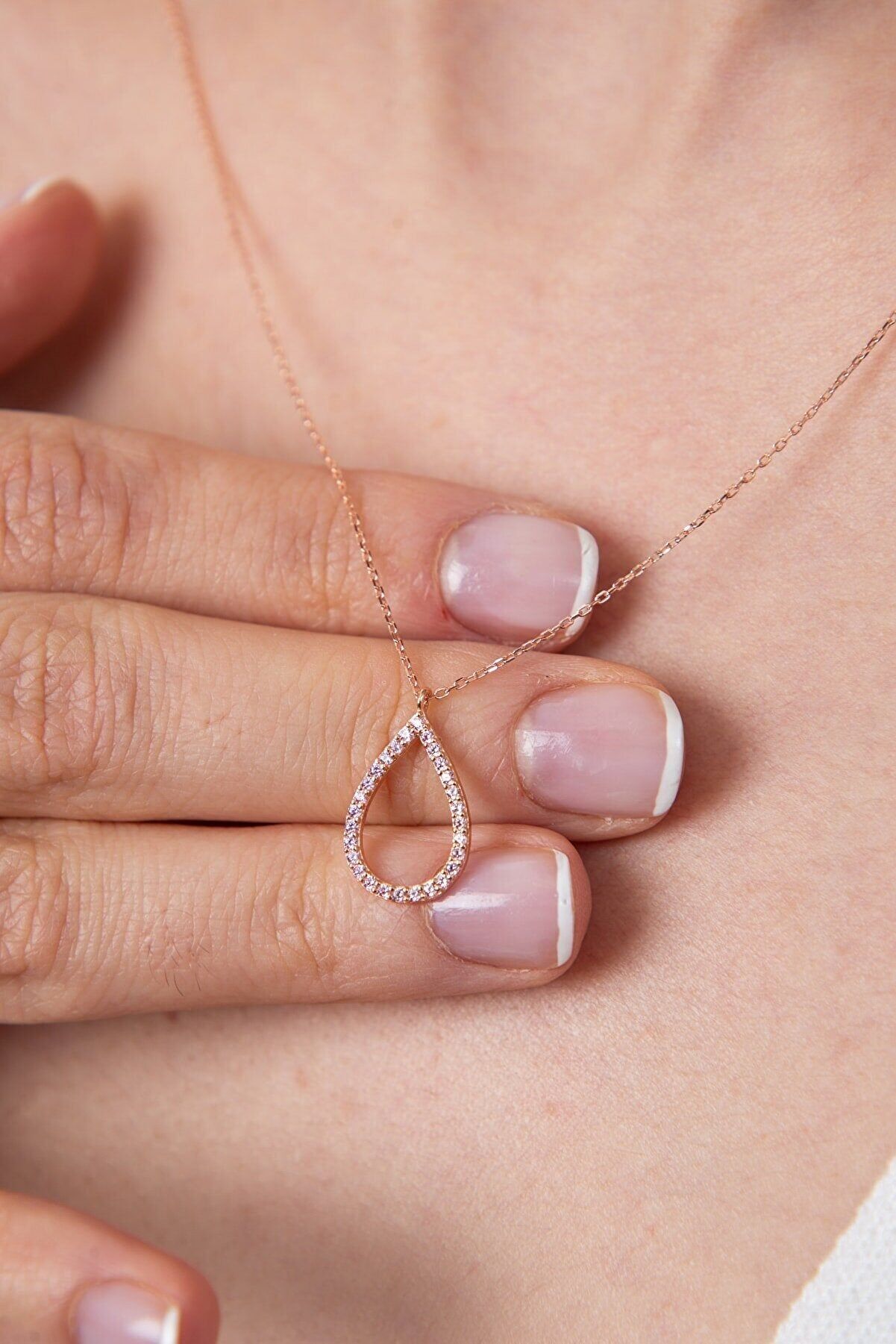 CATENA A GOCCIA ORO ROSA