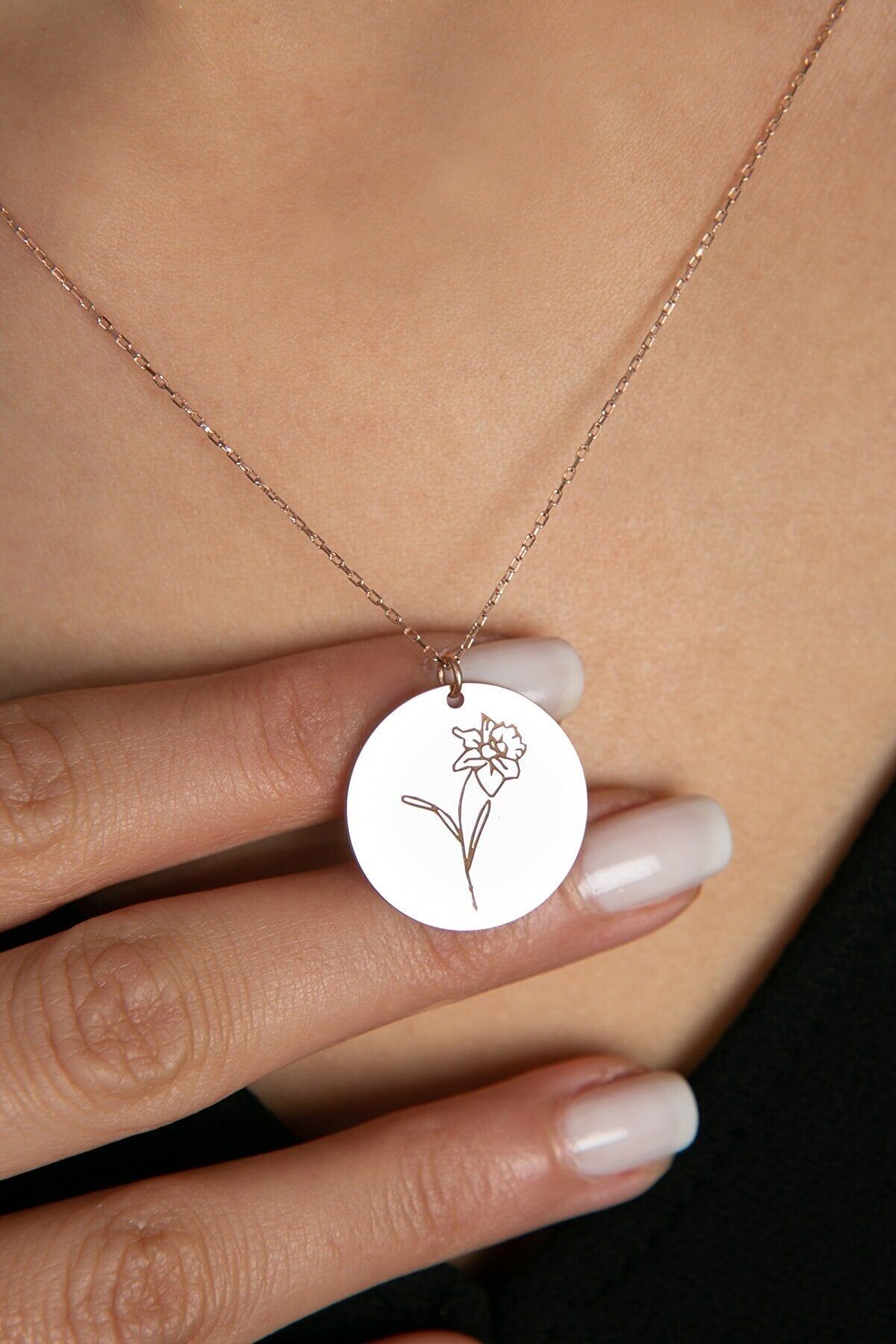 COLLANA CON MONETE DI FIORI DI NASCITA